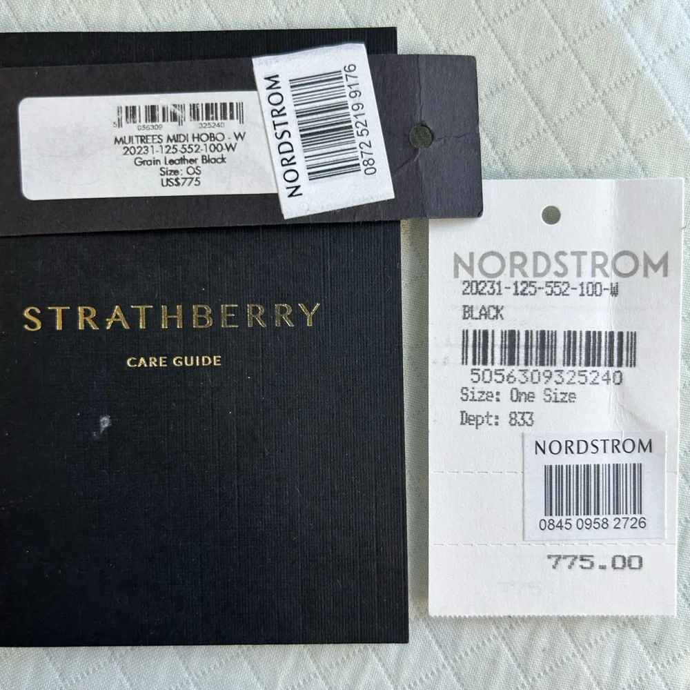 Strathberry Multrees Midi Hobo in Grain Black Leather - Picture 7 of 13